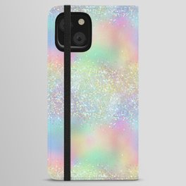 Pretty Rainbow Holographic Glitter iPhone Wallet Case