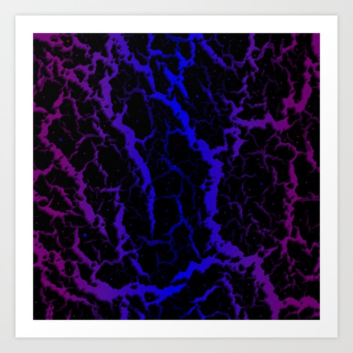 Cracked Space Lava - Purple/Blue Art Print