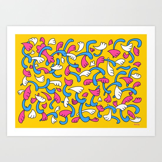 Worms n Wings Art Print