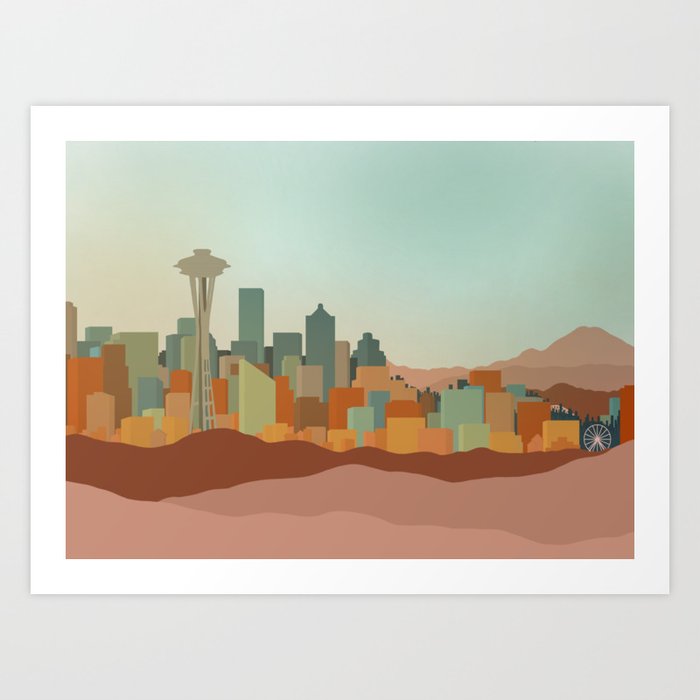 Seattle Skyline Art Print
