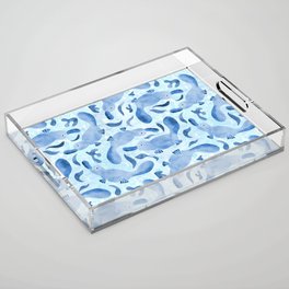 Watercolor Swimming Platypus | Blue  Acrylic Tray
