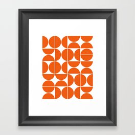 Mid Century Modern Geometric 04 Orange Framed Art Print