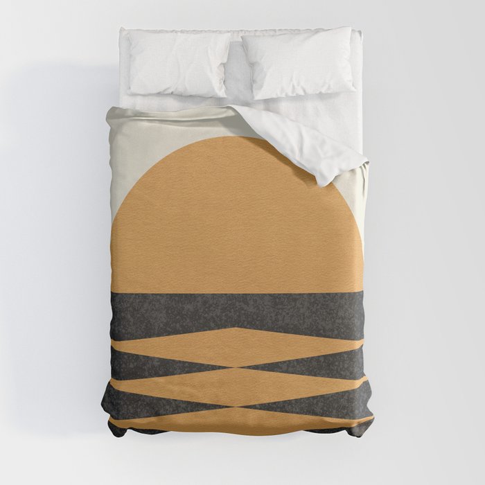 Sunset Geometric Midcentury style Duvet Cover