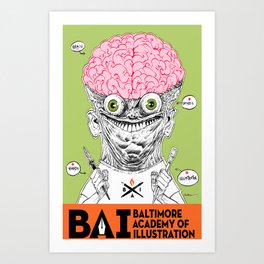 brainguy Art Print | Illustration, Funny, Comic 