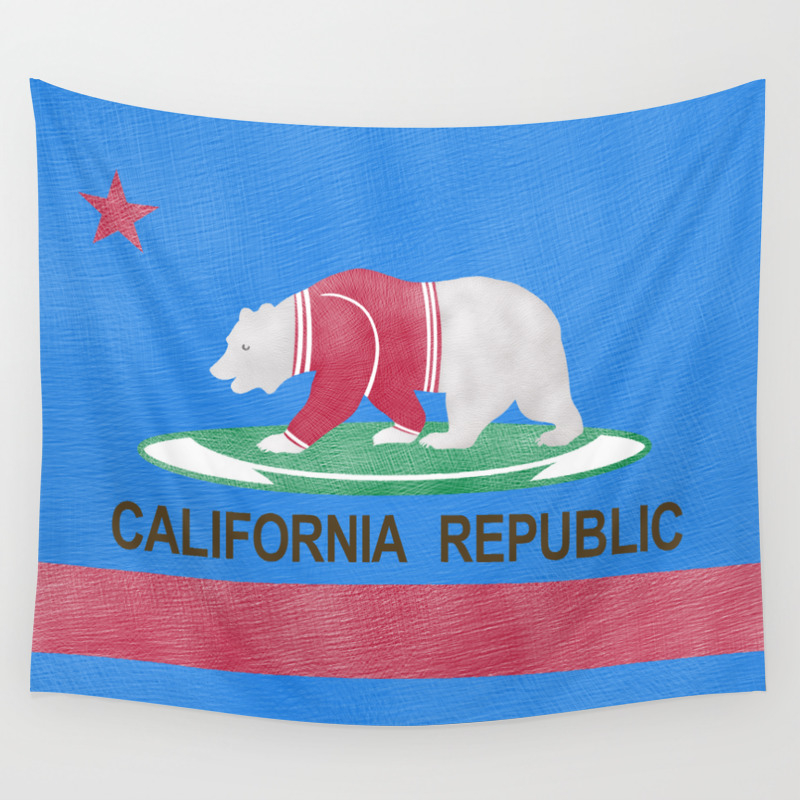 Polar Bear In California Wall Tapestry by mailboxdisco
