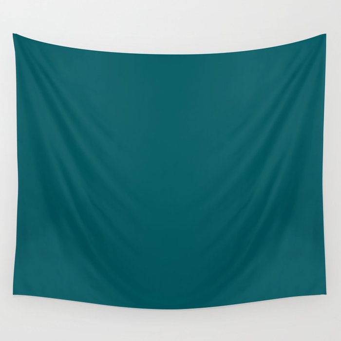 Dark Teal Solid Color Pairs Pantone Shaded Spruce 19-4524 TCX Shades of Blue-green Hues Wall Tapestry