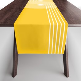 Geometric Lines and Shapes 29 in Mustard Yellow Table Runner