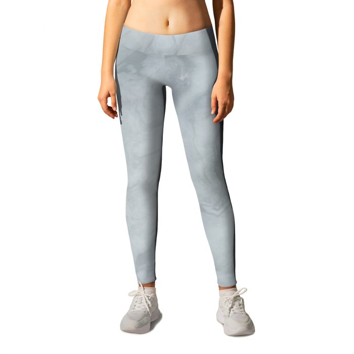 Elegant Blue Grey Marble Leggings by LebensARTdesign Society6