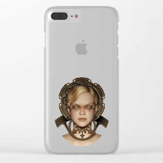 Steampunk female machine Clear iPhone Case