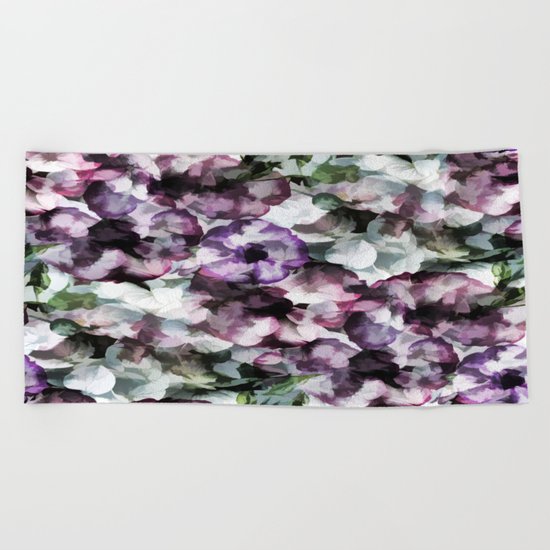 Vintage Floral Abstract Beach Towel