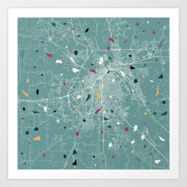 Shreveport, Louisiana - City Map - Aesthetic Art Print