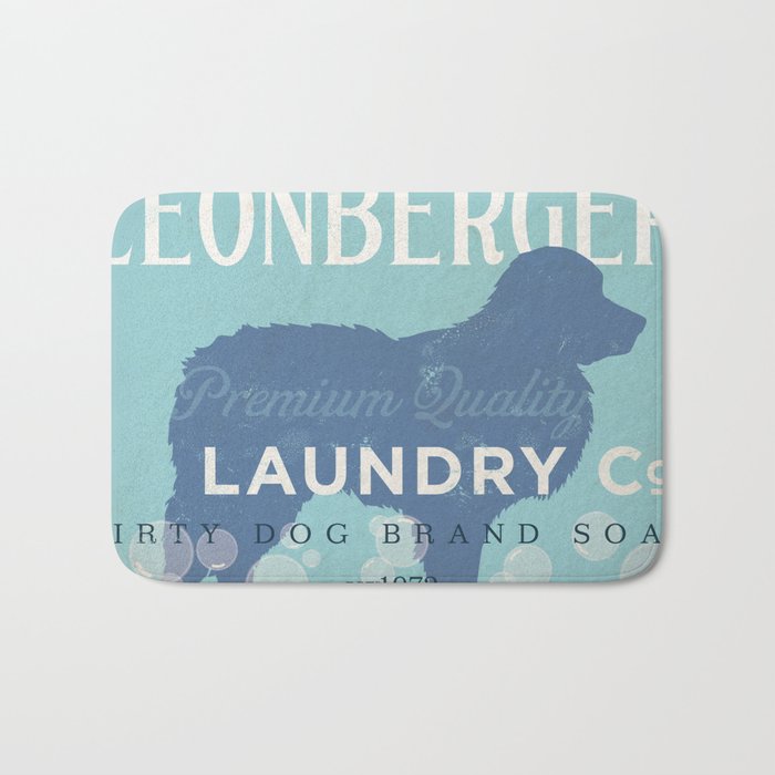 leonberger dog art artwork laundry wash dry fold soap bubble laundry room Bath Mat