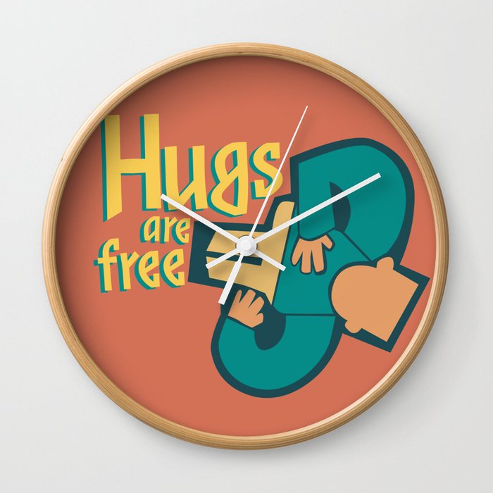 Tetris guy - hugs are free Wall Clock