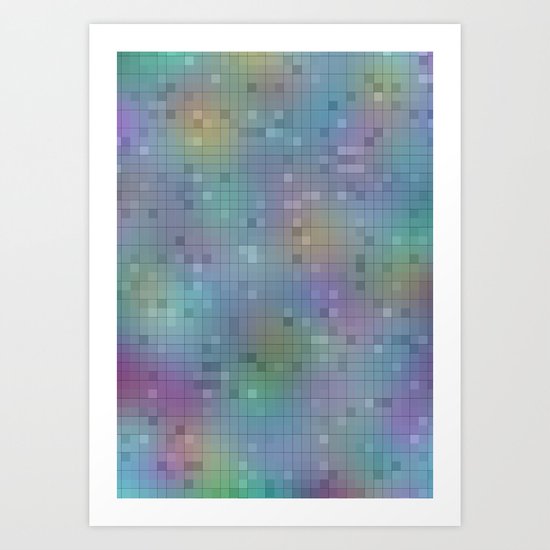 pastel squares Art Print