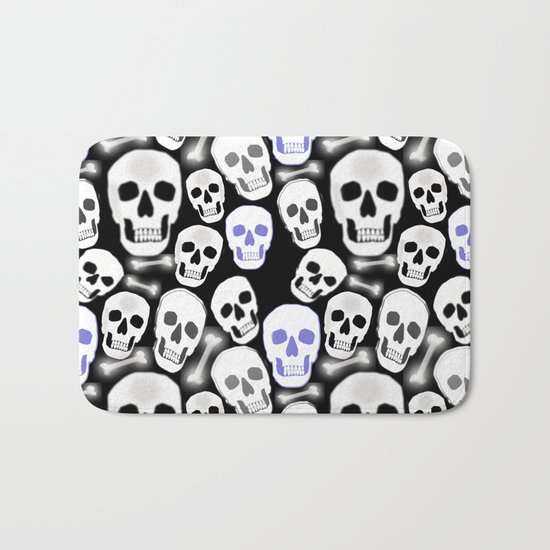 Small Tiled Skull Pattern Bath Mat