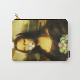 Easter Mona Lisa with Whiskers and Bunny Ears Carry-All Pouch