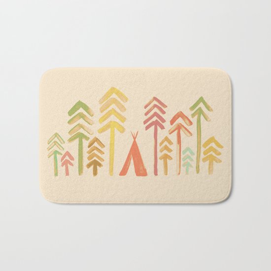 Tepee in the forest Bath Mat