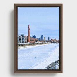 Lachine Canal in Winter Framed Canvas