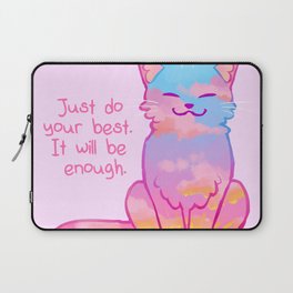 "Your Best is Enough" Sunset Cat Laptop Sleeve