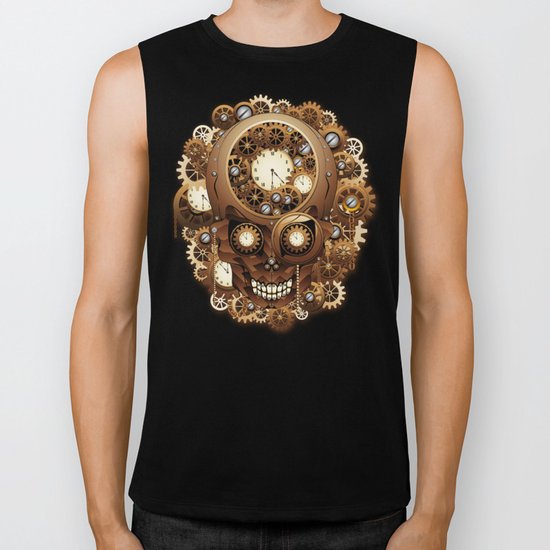 Steampunk Skull Vintage Style Biker Tank