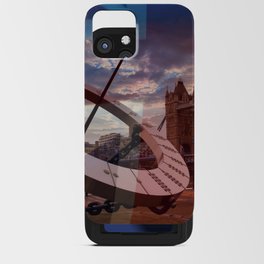 Sundial with tower bridge and faded Union Jack iPhone Card Case