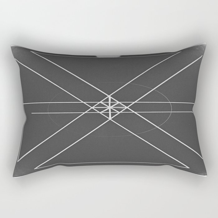 Gray Lines and Crossings Rectangular Pillow