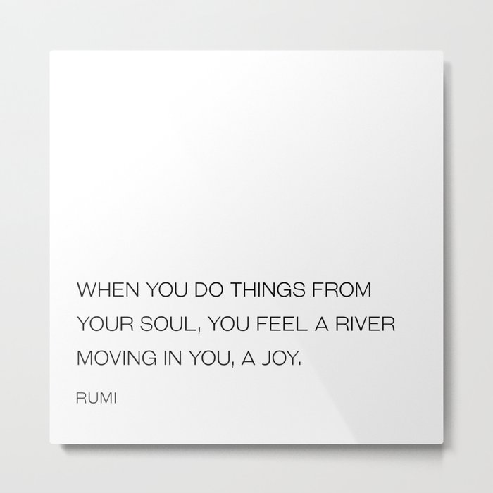 Rumi joy quote (white Background) Metal Print