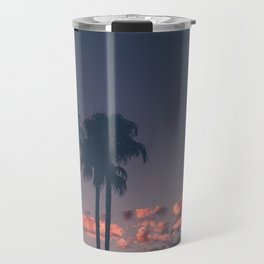 Silhouette of palm trees at sunset Travel Mug