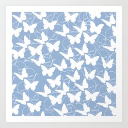 Butterflies in Flight - Sky Blue Art Print