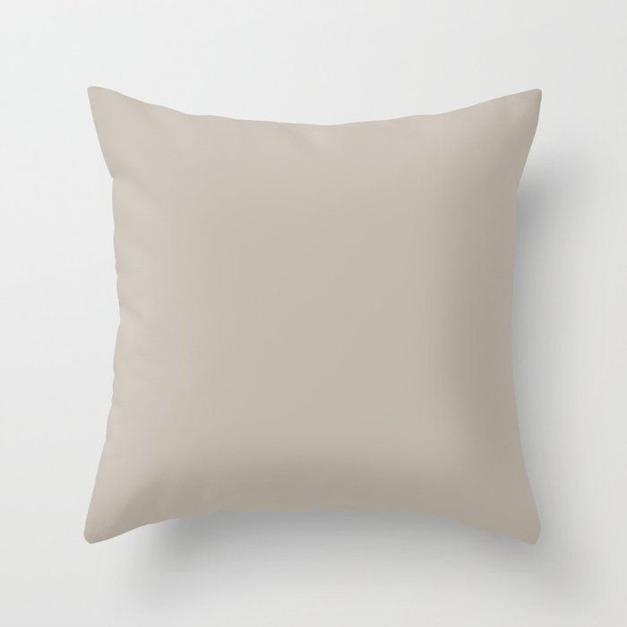 Dusty Gray Brown - Dark Khaki Neutral Solid Color Parable to Valspar Gallery Grey 2006-10B Throw Pillow