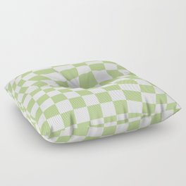 Pastel Green Checker Floor Pillow