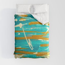 Blue Gold Swirl Comforter