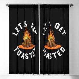 Let's Get Toasted Campfire Funny Camping Blackout Curtain