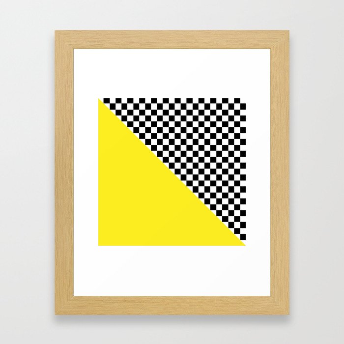 Yellow Checkered Framed Art Print