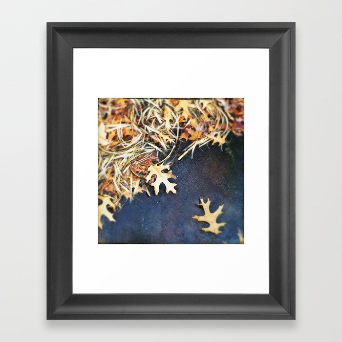 Frozen leaves Framed Art Print