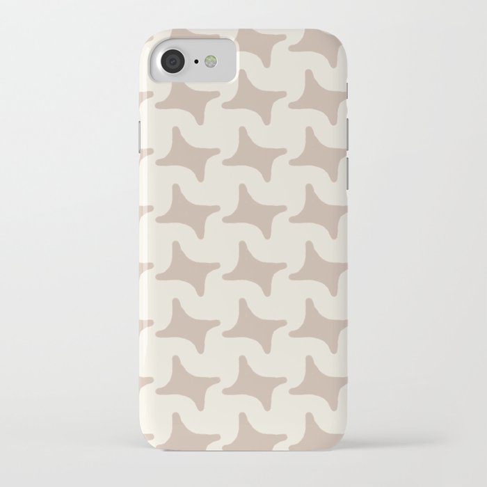 Neutral Beige Simple Houndstooth Pattern iPhone Case