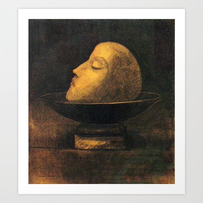Odilon Redon Head of Martyr 1877 Art Print