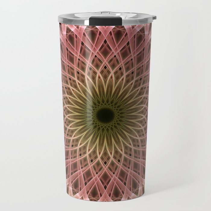 Detailed mandala in gold and red ones Travel Mug