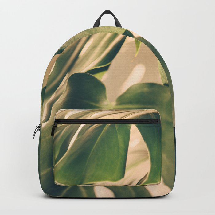 Monstera Deliciosa 'Swiss Cheese Plant' | Botanical Art | Green Leaves Photo | Nature Photography Backpack