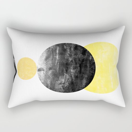 Geller - modern minimal abstract painting white and black gold foil glitter sparkle hipster trendy Rectangular Pillow