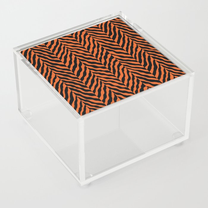Abstract Zebra chevron pattern. Digital animal print Illustration Background. Acrylic Box