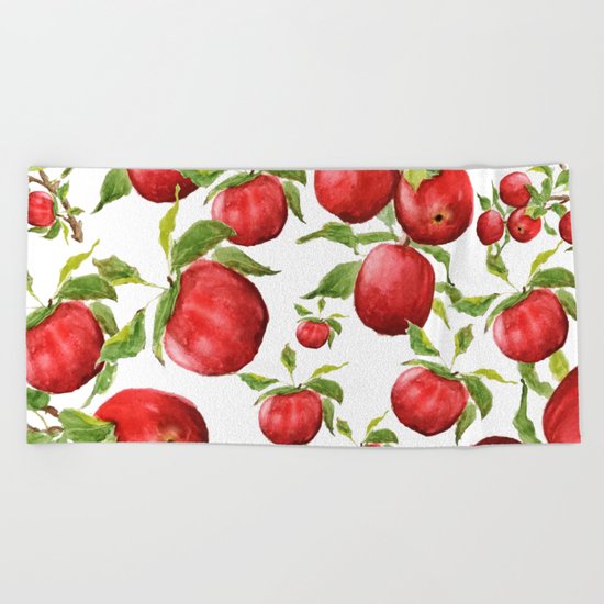 red apple Beach Towel