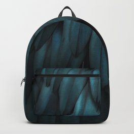 DARK FEATHERS Backpack | Feather, Curated, Scandi, Jewelcolors, Industrial, Bird, Green, Pattern, Nordic, Minimal 