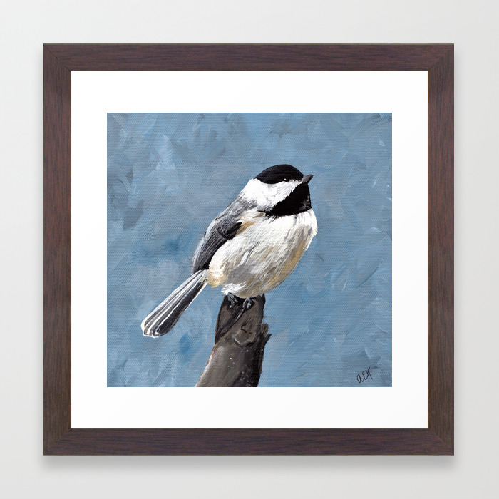 Chickadee Original Acrylic Art On Canvas Bird Painting Chickadee