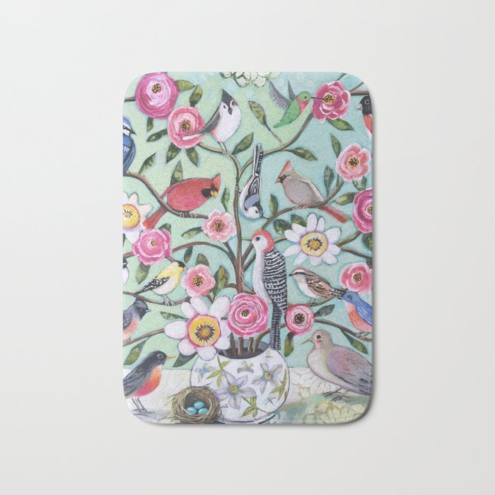 Bird Vines Bath Mat