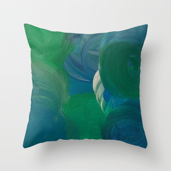 green blue ocean with a silver lining Throw Pillow