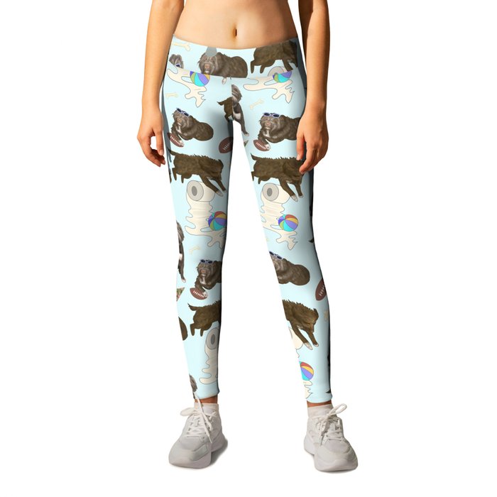 Dogs, party toys and toilet paper rolls pattern Leggings