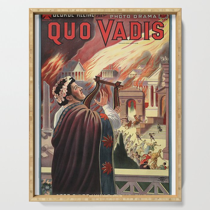 Quo Vadis Nero Sings While Rome Burns Old Movie  Serving Tray