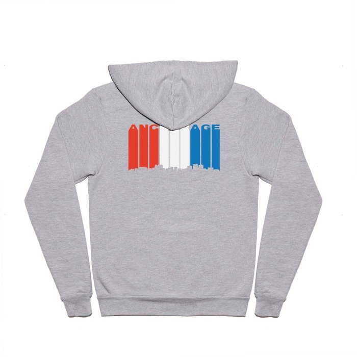 Red White And Blue Anchorage Alaska Skyline Hoody