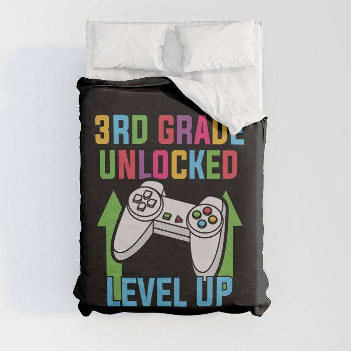 3rd Grade Unlocked Level Up Duvet Cover